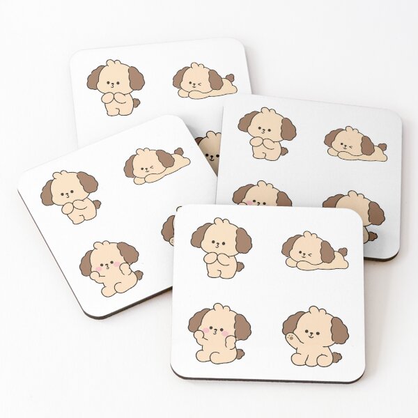 Item preview, Cute Fluffy Brown Ear Puppy – Cute Kawaii Cartoon designed and sold by Moffyuniverse.