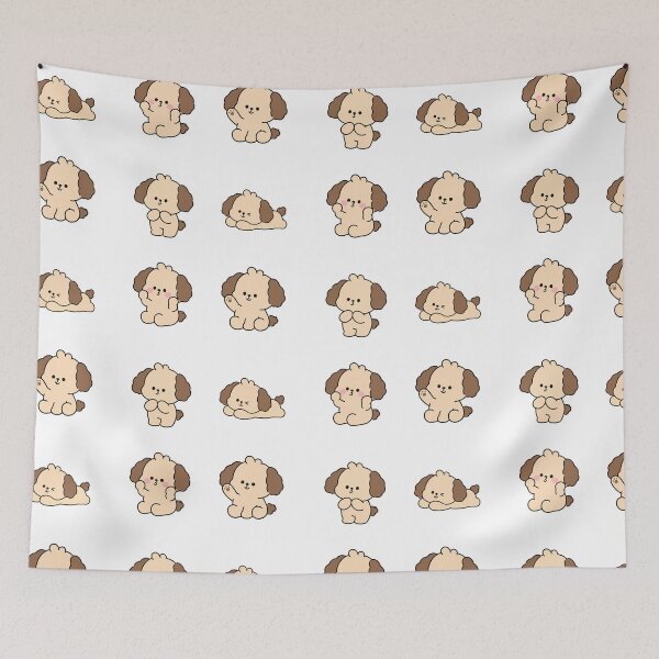 Item preview, Cute Fluffy Brown Ear Puppy – Cute Kawaii Cartoon designed and sold by Moffyuniverse.