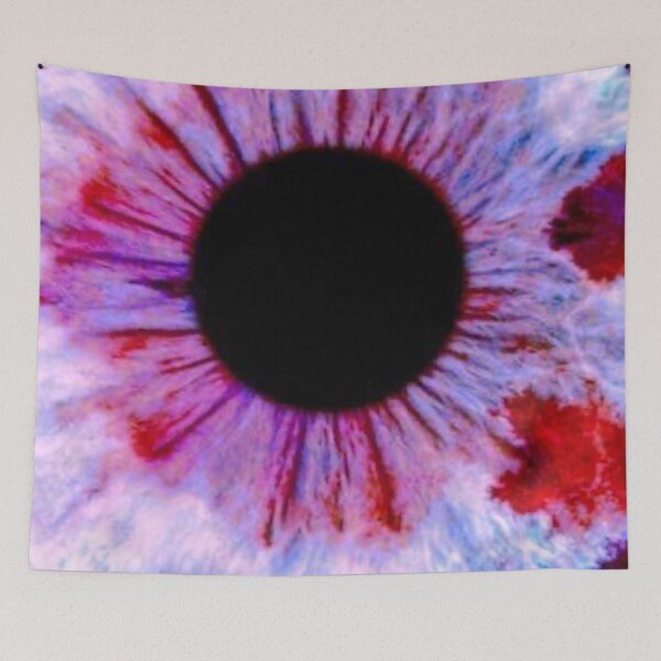 Item preview, Purple and Red Iris Macro Human Eye Heterochromia Psychedelic Texture Art designed and sold by LYAN-STORE.