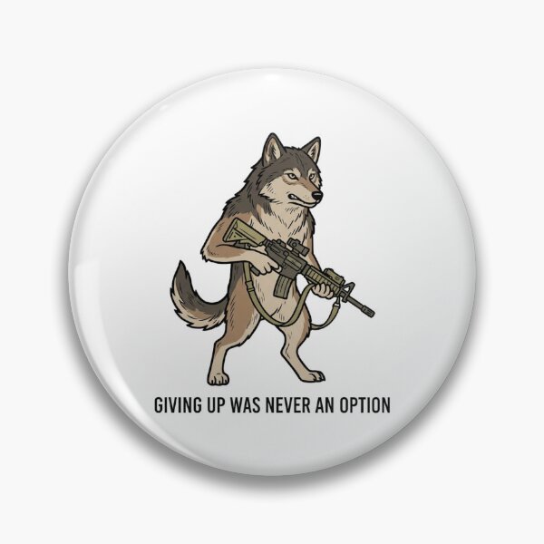 Item preview, Tactical Wolf Giving Up Was Never An Option Funny Lone Wolf Gun Humor designed and sold by raedattia.