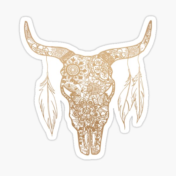 Item preview, Golden Bull Skull designed and sold by Julie Erin Designs.
