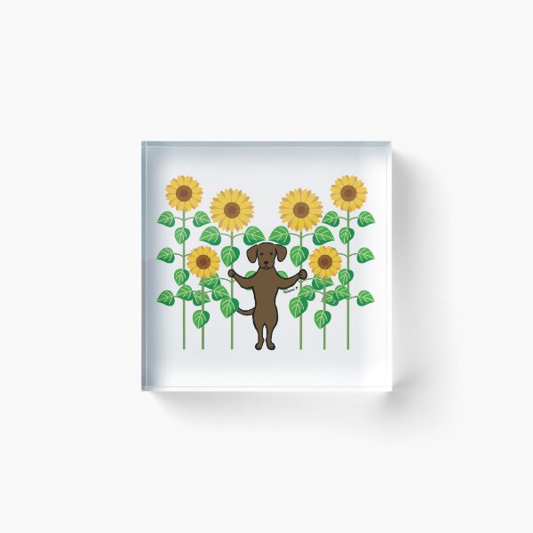 Item preview, Chocolate Labrador Summer Sunflowers designed and sold by HappyLabradors.