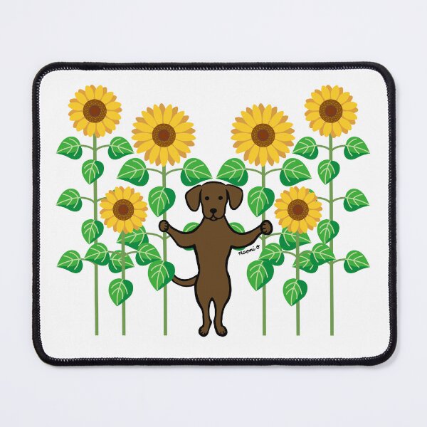 Item preview, Chocolate Labrador Summer Sunflowers designed and sold by HappyLabradors.