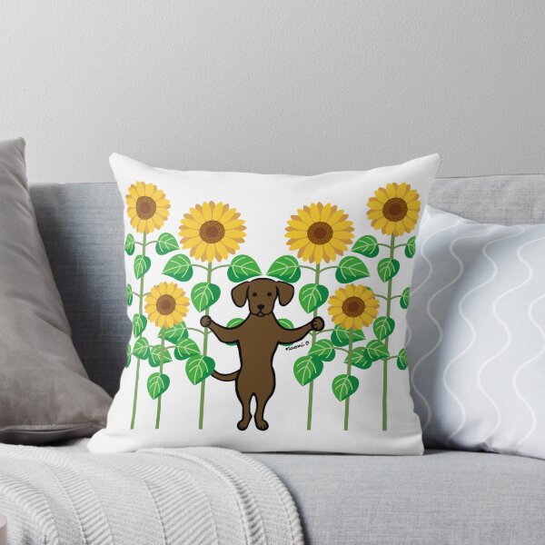 Item preview, Chocolate Labrador Summer Sunflowers designed and sold by HappyLabradors.