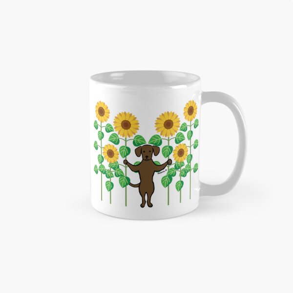 Item preview, Chocolate Labrador Summer Sunflowers designed and sold by HappyLabradors.