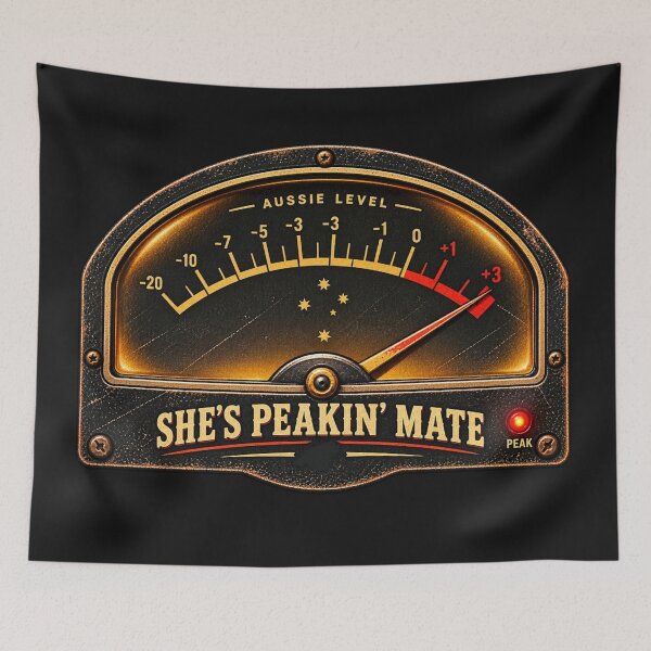Item preview, SHE'S PEAKIN MATE Funny Aussie Level Meter Vintage Radio Australia Kangaroo designed and sold by Yellowriversss.