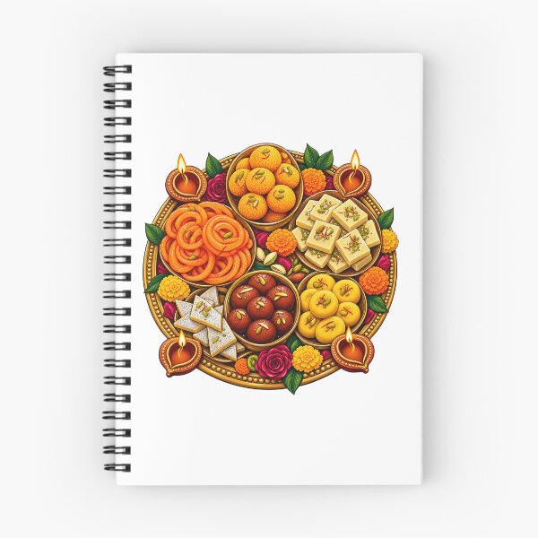 Item preview, Diwali Mithai Platter – Retro Festive Indian Sweets Badge Design designed and sold by Globalcitytees.