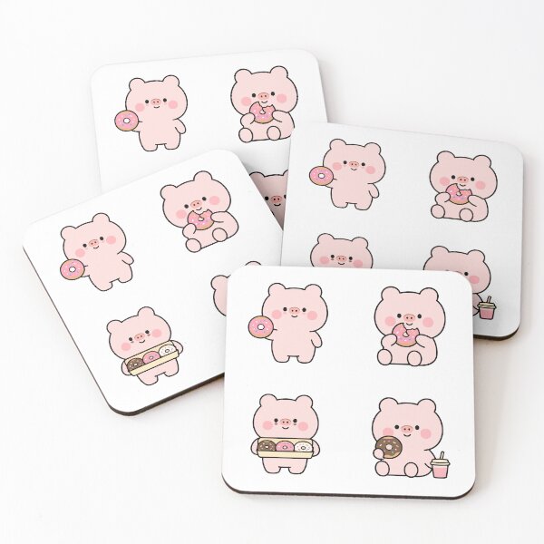 Item preview, Pink Pig With Donuts – Cute Kawaii Cartoon designed and sold by Moffyuniverse.