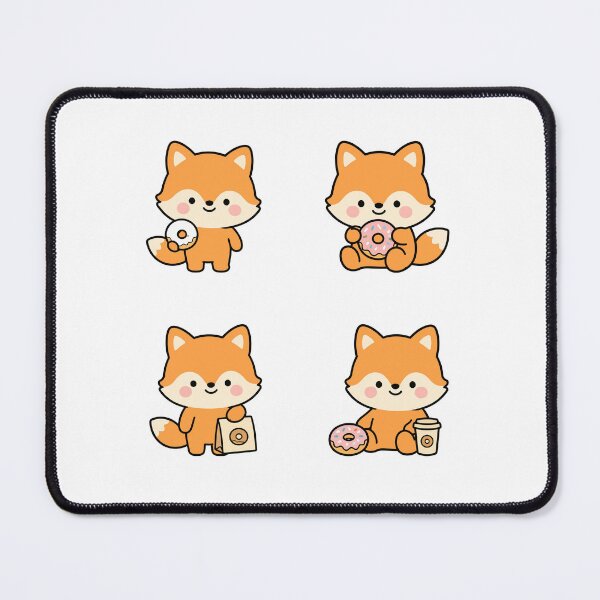 Item preview, Orange Fox With Donuts And Coffee – Cute Kawaii Cartoon designed and sold by Moffyuniverse.