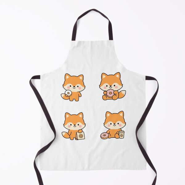 Item preview, Orange Fox With Donuts And Coffee – Cute Kawaii Cartoon designed and sold by Moffyuniverse.