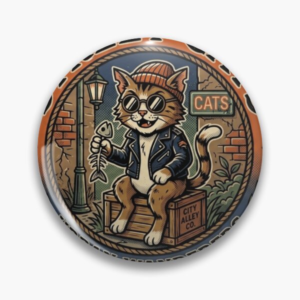 Item preview, Street Cats Urban Wanderers Retro Vintage Badge designed and sold by lovepower.