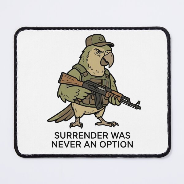 Item preview, Tactical Parrot Surrender Was Never An Option Funny Military Bird AK47 Humor designed and sold by raedattia.