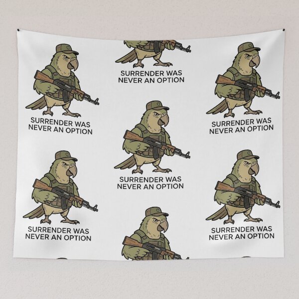 Item preview, Tactical Parrot Surrender Was Never An Option Funny Military Bird AK47 Humor designed and sold by raedattia.
