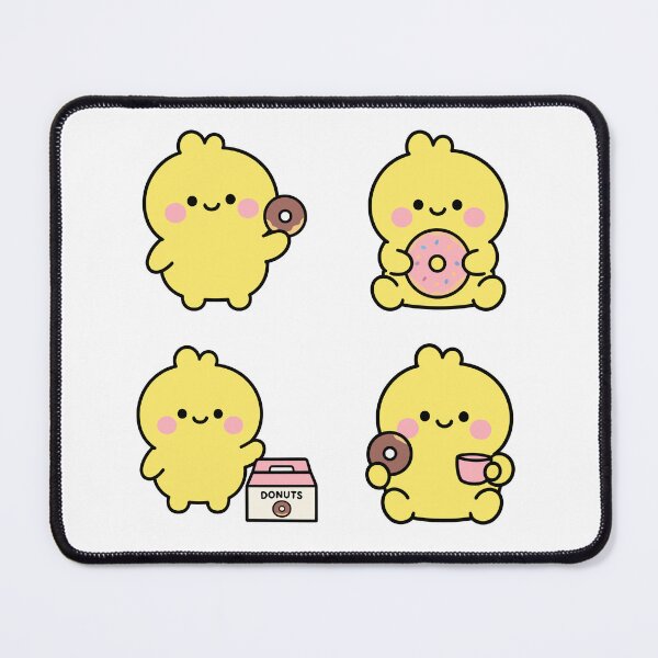 Item preview, Yellow Chick With Donuts – Cute Kawaii Cartoon designed and sold by Moffyuniverse.