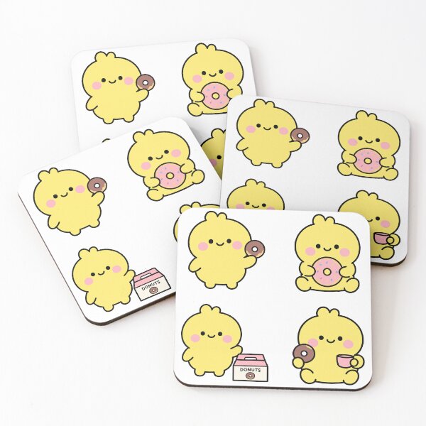 Item preview, Yellow Chick With Donuts – Cute Kawaii Cartoon designed and sold by Moffyuniverse.