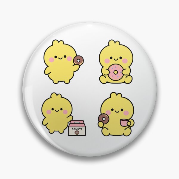 Item preview, Yellow Chick With Donuts – Cute Kawaii Cartoon designed and sold by Moffyuniverse.