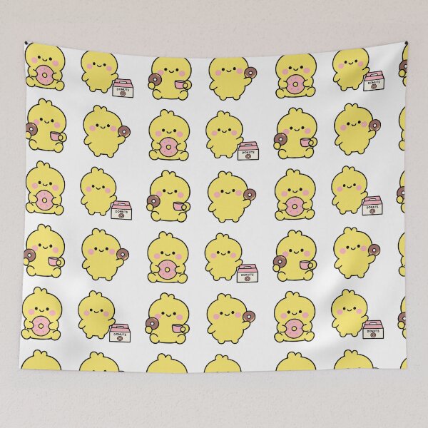 Item preview, Yellow Chick With Donuts – Cute Kawaii Cartoon designed and sold by Moffyuniverse.