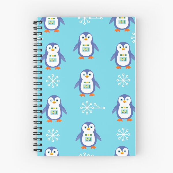 Item preview, Cute Robot Penguin Snowflakes Seamless Pattern designed and sold by ElenMart.