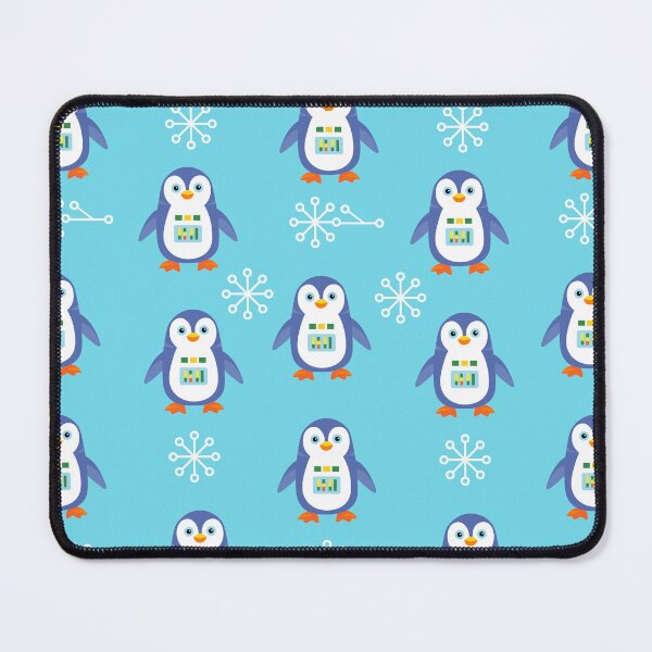 Item preview, Cute Robot Penguin Snowflakes Seamless Pattern designed and sold by ElenMart.