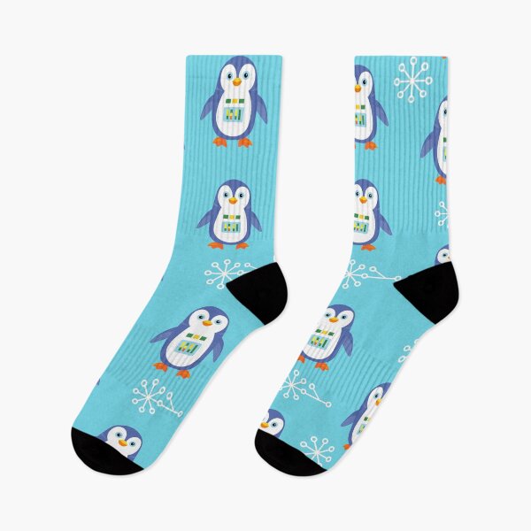 Item preview, Cute Robot Penguin Snowflakes Seamless Pattern designed and sold by ElenMart.