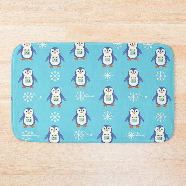 Item preview, Cute Robot Penguin Snowflakes Seamless Pattern designed and sold by ElenMart.