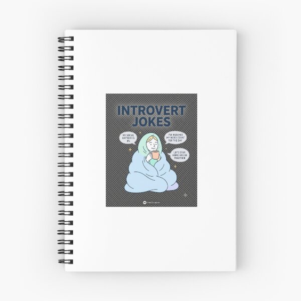 Aperçu de l'œuvre Blagues d'introvertis, couverture douillette et drôle, plans annulés, batterie sociale créée et vendue par MalickaArt.