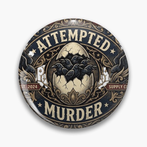 Item preview, Attempted Murder Funny Crow Pun Vintage Raven Artwork designed and sold by lovepower.