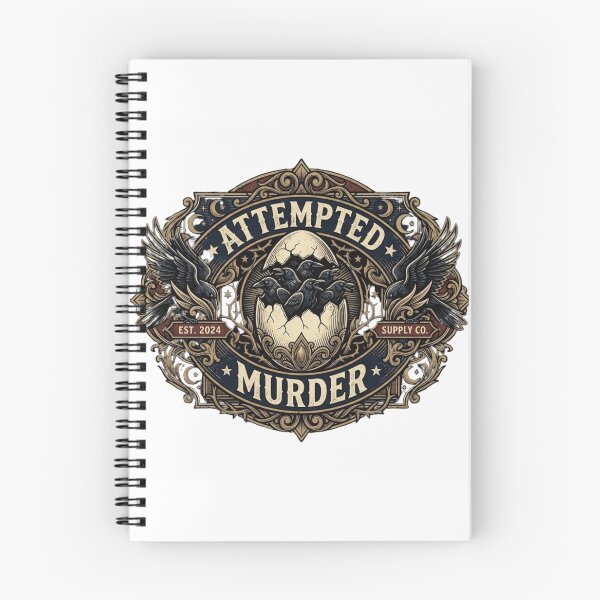 Item preview, Attempted Murder Funny Crow Pun Vintage Raven Artwork designed and sold by lovepower.