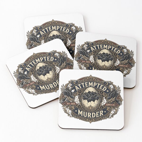 Item preview, Attempted Murder Funny Crow Pun Vintage Raven Artwork designed and sold by lovepower.