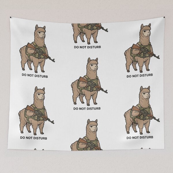 Item preview, Tactical Alpaca Do Not Disturb Funny Llama Guard Animal Military Gun Humor designed and sold by raedattia.
