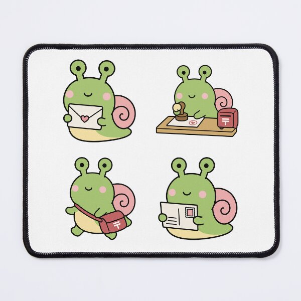Item preview, Green Snail Mail Character – Cute Kawaii Cartoon designed and sold by Moffyuniverse.