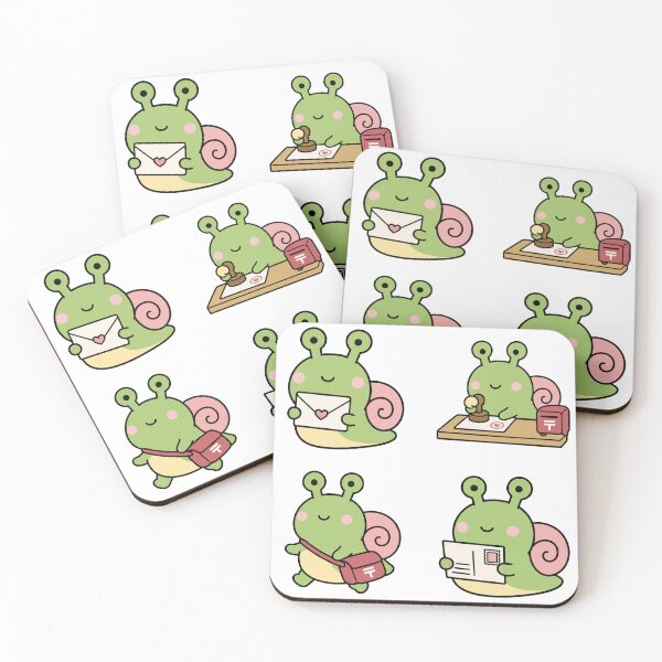 Item preview, Green Snail Mail Character – Cute Kawaii Cartoon designed and sold by Moffyuniverse.