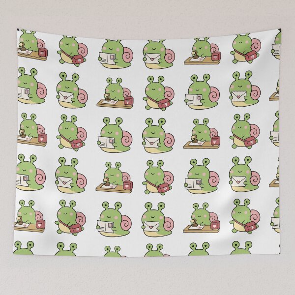 Item preview, Green Snail Mail Character – Cute Kawaii Cartoon designed and sold by Moffyuniverse.