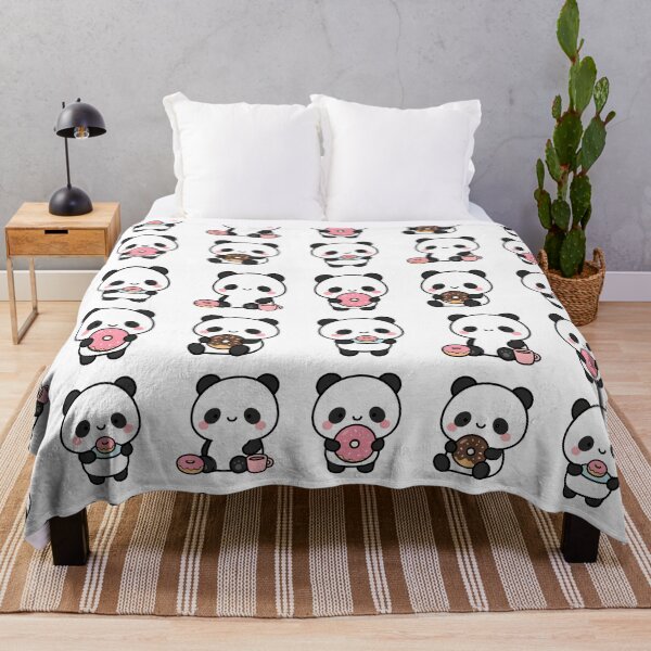 Item preview, Panda With Donuts And Coffee – Cute Kawaii Cartoon designed and sold by Moffyuniverse.
