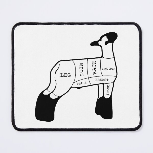 Item preview, Butcher Cut Market Wether Lamb Silhouette 1 - Not For Resale Without Permission designed and sold by jazlee-nwallin.