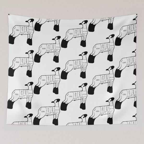 Item preview, Butcher Cut Market Wether Lamb Silhouette 1 - Not For Resale Without Permission designed and sold by jazlee-nwallin.