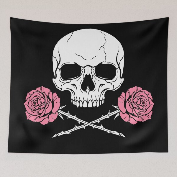 Item preview, Gothic Skull with Pink Roses Tattoo designed and sold by bolayousri.