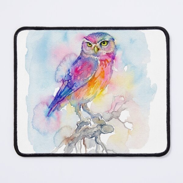 Item preview, Burrowing Owl on Branch, Magenta Turquoise designed and sold by caracatita75.