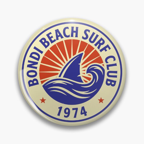 Item preview, Bondi Beach Surf Club 1974 Blue Sun Wave Badge designed and sold by NUSA NIPA.