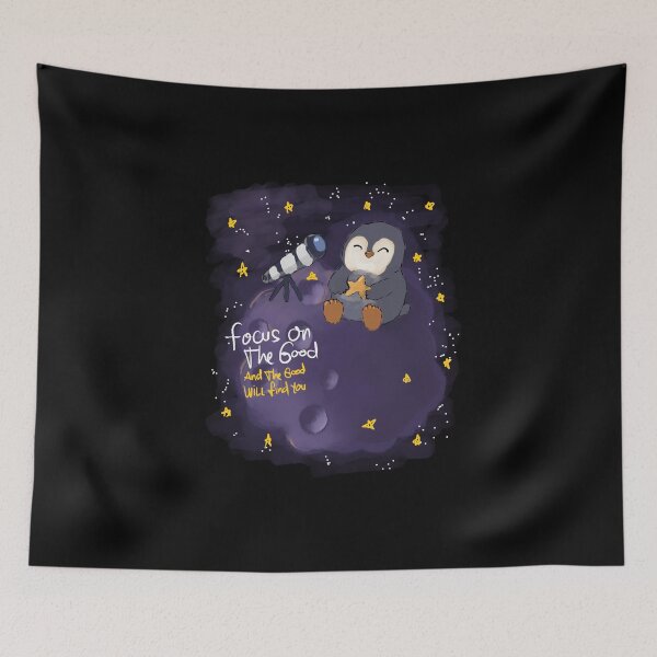 Item preview, Penguin Stargazing Space Quotes designed and sold by Vhitolock.