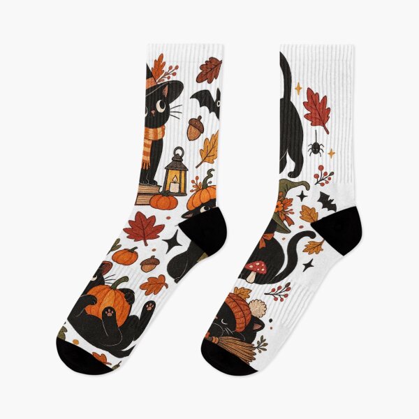 Item preview, Whimsical Black Cat Halloween Autumn designed and sold by ElliseDecor.