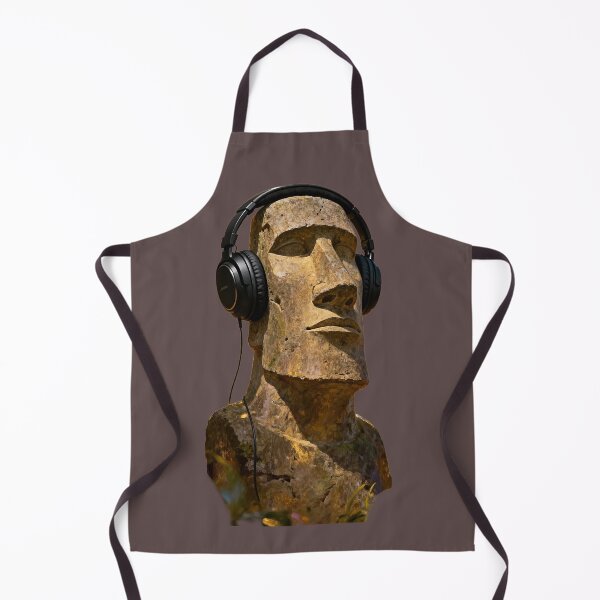 Item preview, Chill Moai Head with Headphones Art | Easter Island Lo-Fi Music Statue  designed and sold by Creatby7030.