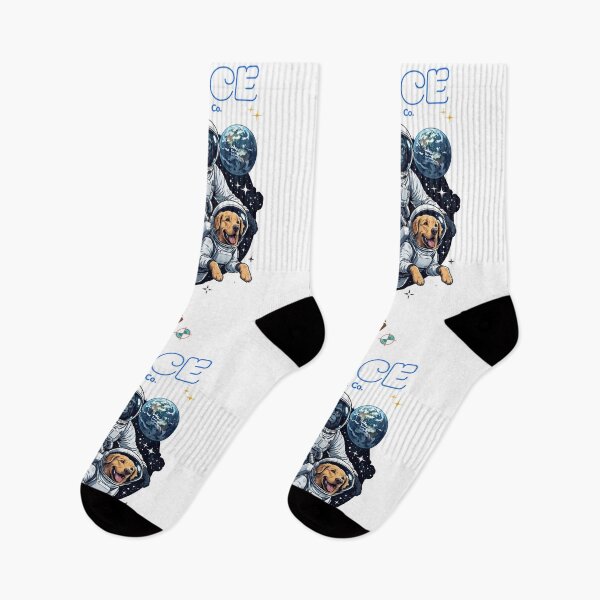 Item preview, Bigfoot and Golden Retriever Astronauts Floating in Deep Space Funny Sci-Fi Graphic designed and sold by Whimsy Trail Co.
