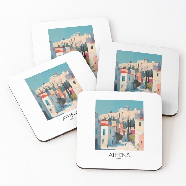 Item preview, Athens Acropolis, Whitewashed Street Decor designed and sold by MarkedArtPrints.