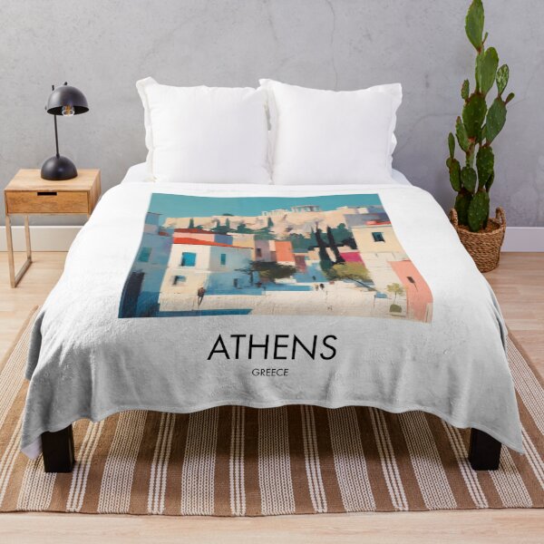 Item preview, Athens Acropolis, Whitewashed Street Decor designed and sold by MarkedArtPrints.