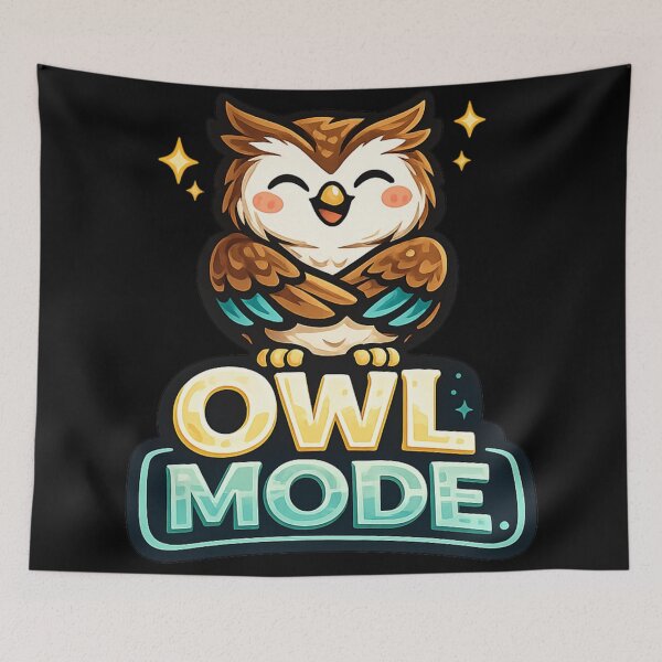 Item preview, Owl Mode – Cute Happy Owl Design designed and sold by ArtisticHeart21.