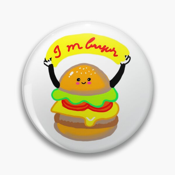 Item preview, Food Humor Burger Cute Kawaii Cheeseburger Cartoon Art designed and sold by Ladicreatis.
