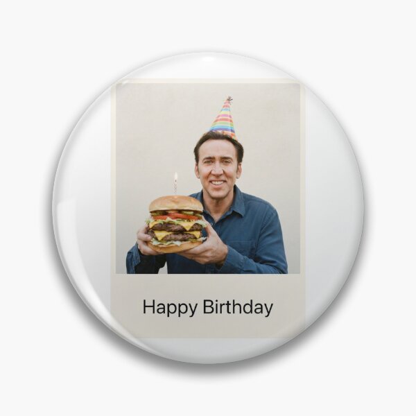 Item preview, Nicolas cage birthday hamburger burger gift cake memes happy Funny prank meme  weird  designed and sold by CheeseBlueprint.