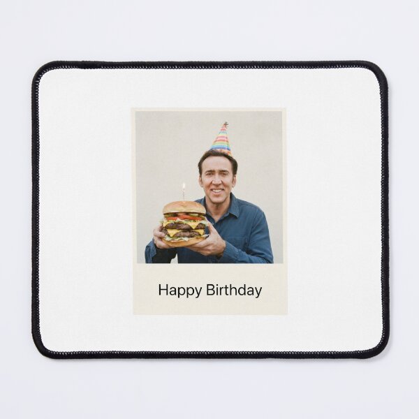 Item preview, Nicolas cage birthday hamburger burger gift cake memes happy Funny prank meme  weird  designed and sold by CheeseBlueprint.