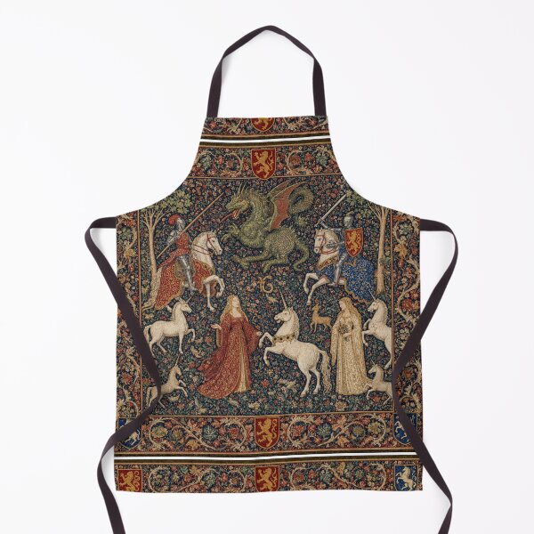 Item preview, Medieval tapestry art featuring knights, dragons, fair maidens and unicorns designed and sold by Vintage Designs +.